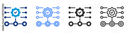 Process Streamlining icon set multiple style collection