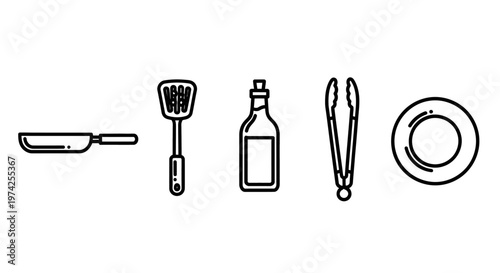 Kitchen Utensils and Plate Lineup.