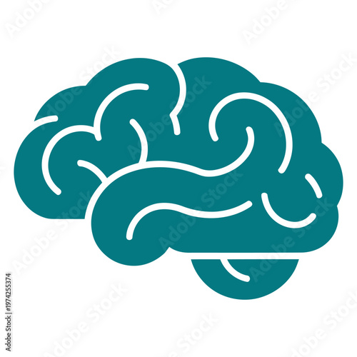 A simplified illustration of the human brain with its intricate folds and grooves
