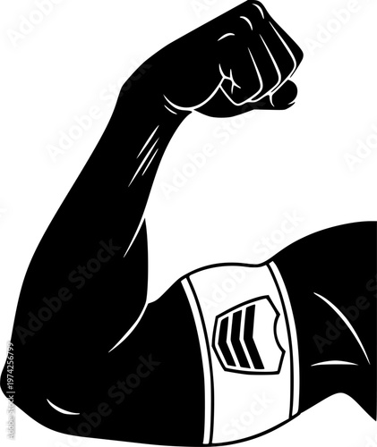 Captain Armband Silhouette Football Leadership Soccer Team Authority Black Vector