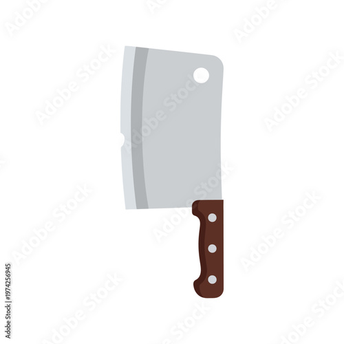 Butcher Cleaver Knife Vector Illustration Isolated on White Background for Kitchen Design