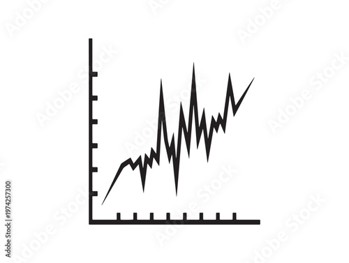 Title abstract line graph illustration a black and white depiction of rising and falling trends description a minimalist black and white line