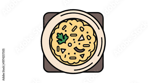 Delicious and Flavorful Risotto Dish with Fresh Parsley Garnish.