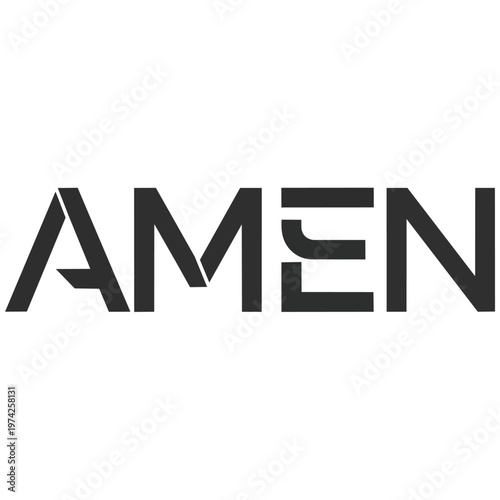 Black Amen Text Logo Design.