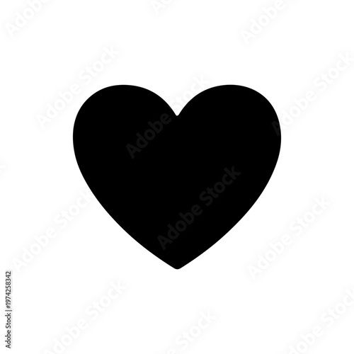 black heart on white background