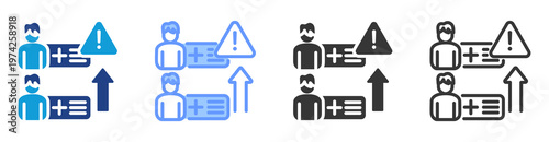 Risk Stratification icon set multiple style collection
