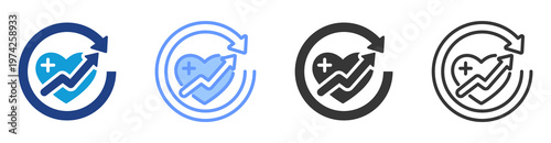 Health Optimization icon set multiple style collection