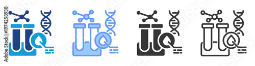 Molecular Diagnosis icon set multiple style collection