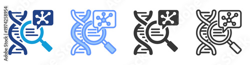 Genomic Insights icon set multiple style collection
