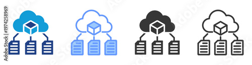Predictive Modeling icon set multiple style collection