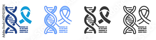 Cancer Genomics icon set multiple style collection