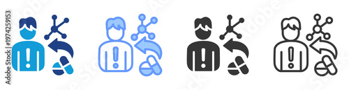 Drug Response icon set multiple style collection