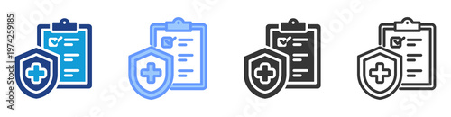 Disease Management icon set multiple style collection