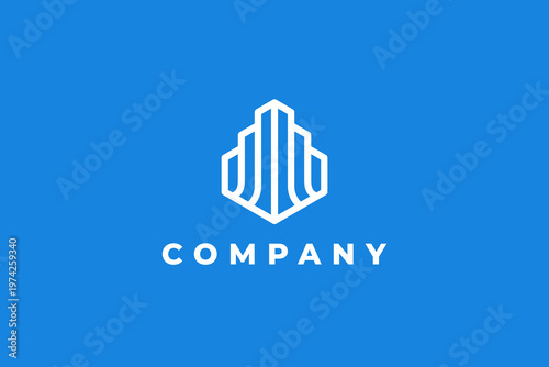 Modern real estate company logo with building