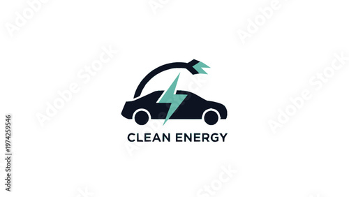 Electric Vehicle Charging with Lightning Bolt Symbolizing Clean Energy.