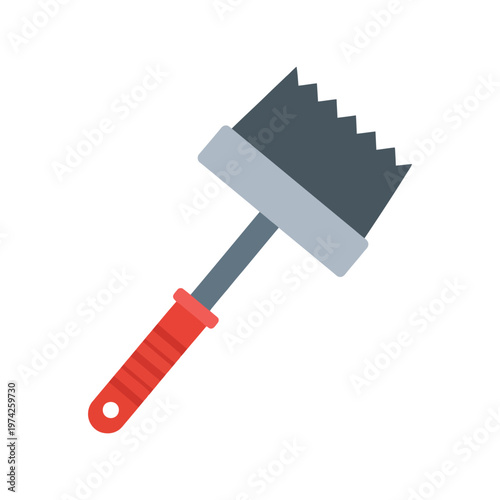 Notched Trowel Vector Illustration for Construction and Tiling Projects
