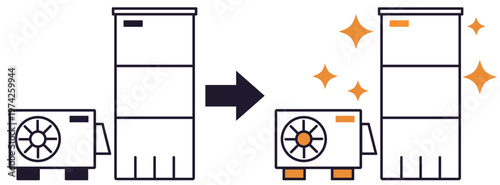 給湯器を交換して新品になったイメージのアイコン素材