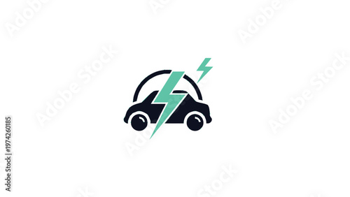 Electric Vehicle Logo Depicting Green Energy and Sustainable Transportation.