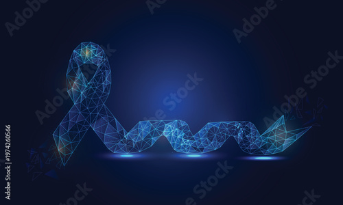 LowPoly Awareness Ribbon vector cancer awareness creative lowpoly design vector illustration banner.