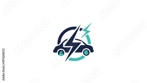 Electric Vehicle Logo Depicting Power and Sustainable Transportation.