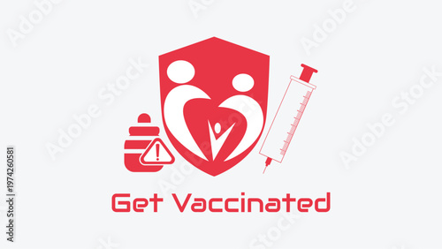 Get Vaccinated for health safety and protection against viruses and diseases vector template