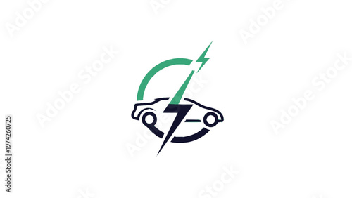 Electric Vehicle Logo Depicting Power and Sustainable Transportation.