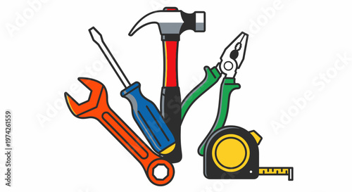 Colorful illustration of handy tools.