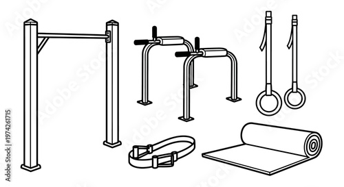 Gym equipment for strength training exercises.