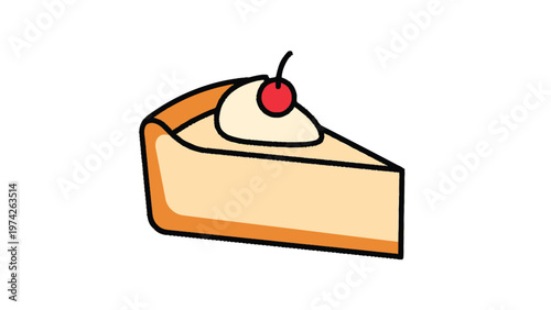 Delicious slice of cheesecake with a cherry on top, perfect dessert.