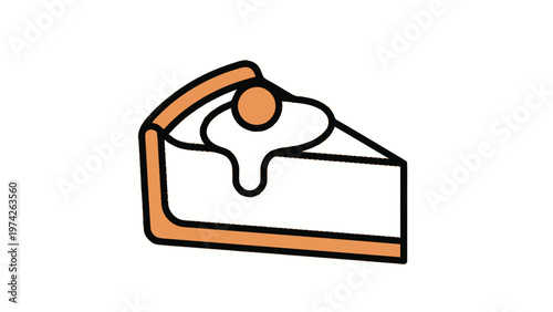 Delicious slice of cheesecake with a sweet orange topping, isolated.
