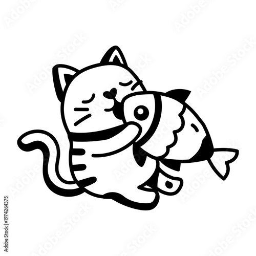 A glyph style icon representing a toy fish  
