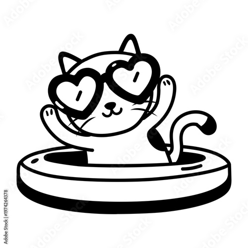 A glyph style icon representing cat glasses  

