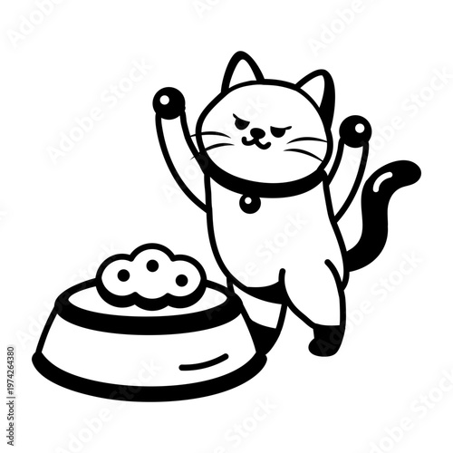A glyph style icon depicting a food bowl  
