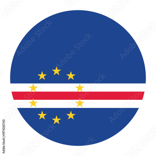 Round flag of Cape Verde icon isolated on white background.
