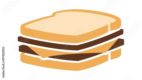 Delicious Sandwich with Two Layers of Filling and Bread.