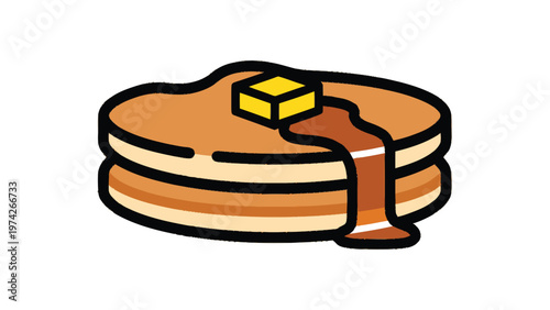 Delicious Stack of Pancakes with Butter and Syrup, Ready to Eat.