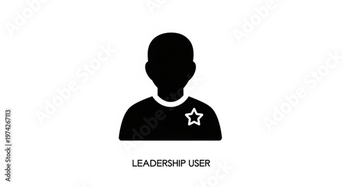 A minimalist vector graphic of a leadership user icon with a star symbol