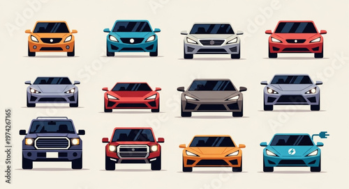 Diverse Car Models - Front View Collection.