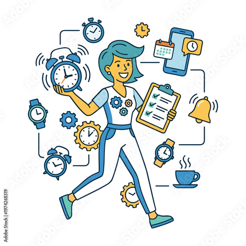 Illustration of a Person Reminder Alarm