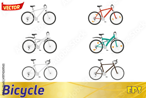 set icons sports bikes vector illustration isolated on white background
