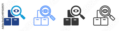 Stock Visibility icon set multiple style collection