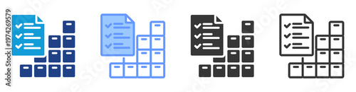 Inventory Levels icon set multiple style collection