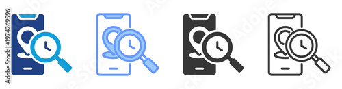 Real Time Tracking icon set multiple style collection