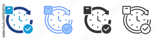 Real Time Updates icon set multiple style collection