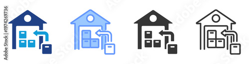 Stock Replenishment icon set multiple style collection