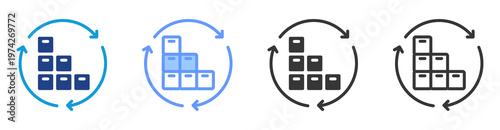 Inventory Turnover icon set multiple style collection