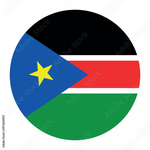 Free Download South Sudan Flag Icon Round Circular Design Isolated - GFXLoad
