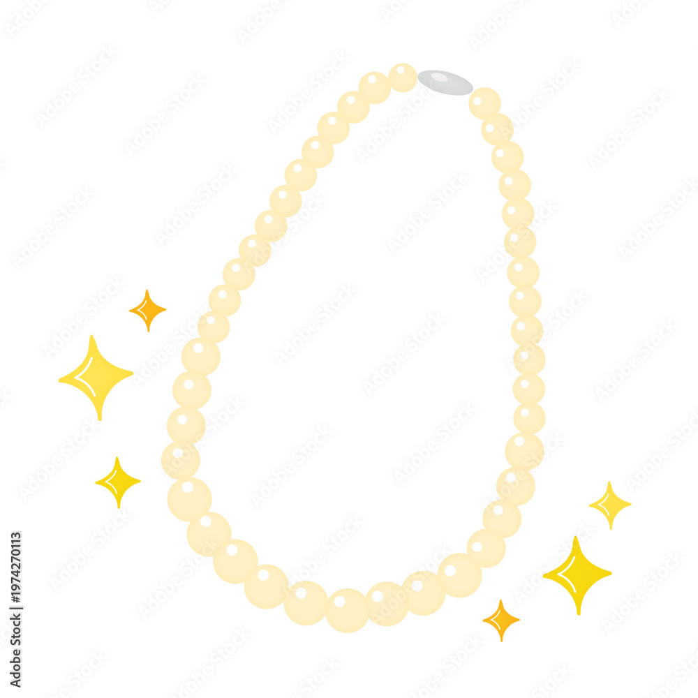 Obraz premium 真珠のネックレスのイラスト/Illustration of a pearl necklace 