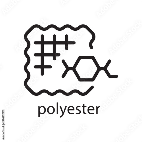 Polyester, linear icon. Synthetic fabric. Line with editable stroke.