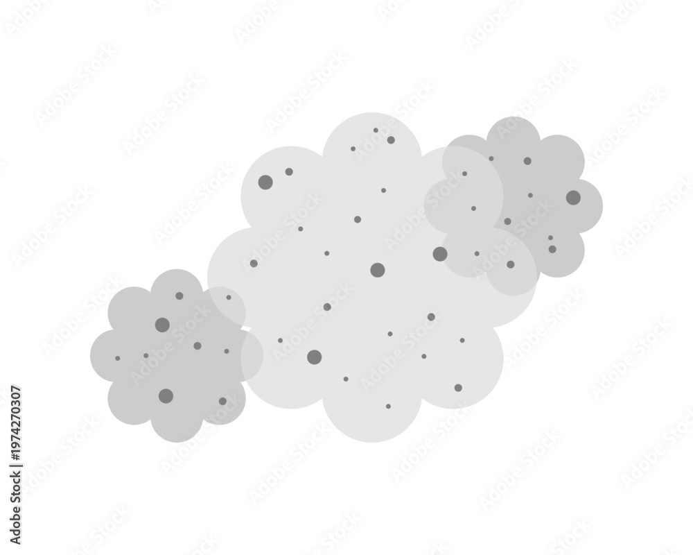 Fototapeta premium Gray PM2.5 dust particles air pollution icon flat vector design